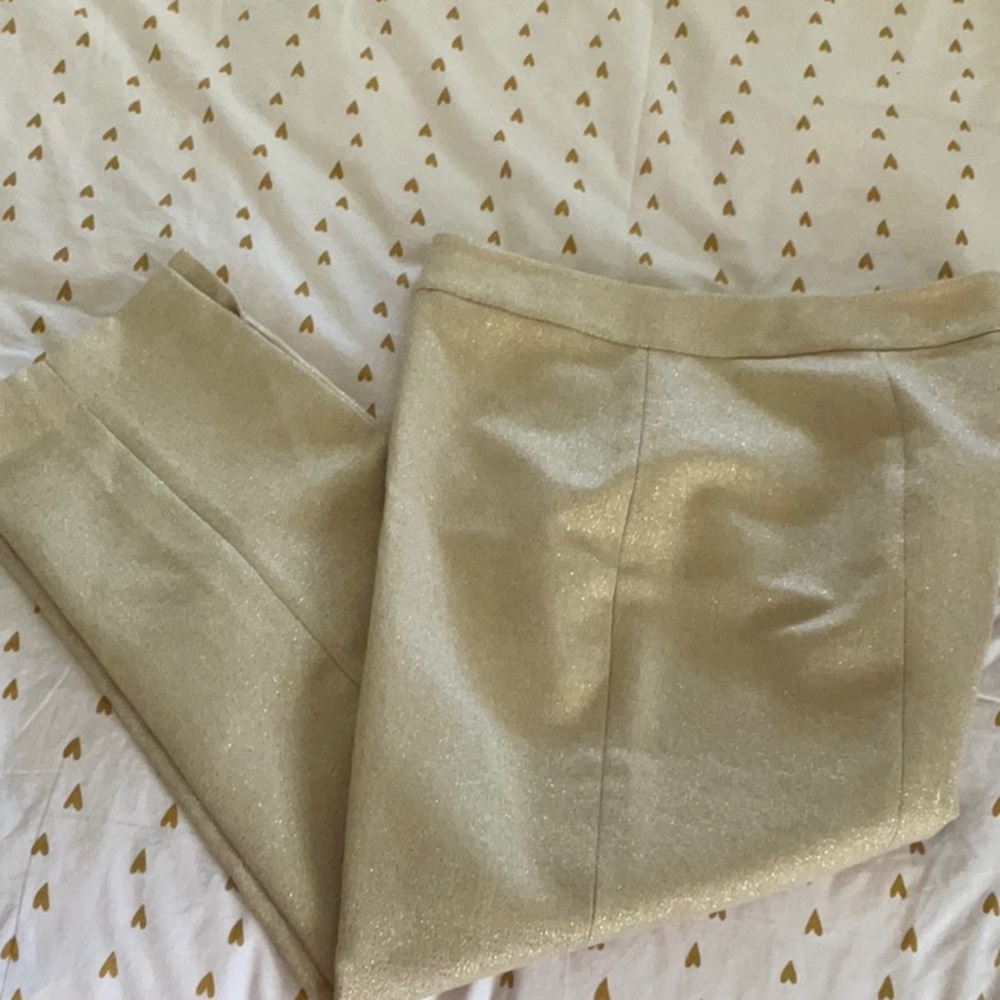 TALBOTS LIGHT GOLD SHIMMER PANTS SZ 14 PETITE